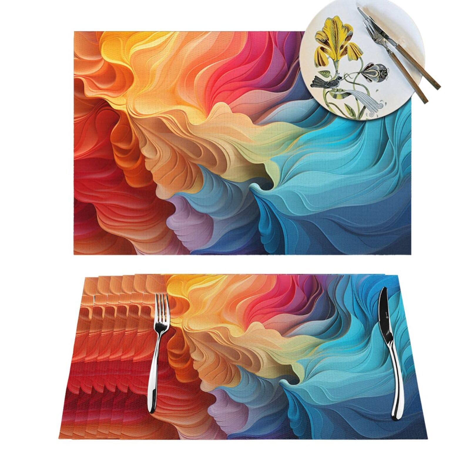 Sets de table antidérapants et lavables en PVC tissé résistant à la chaleur (x6)
