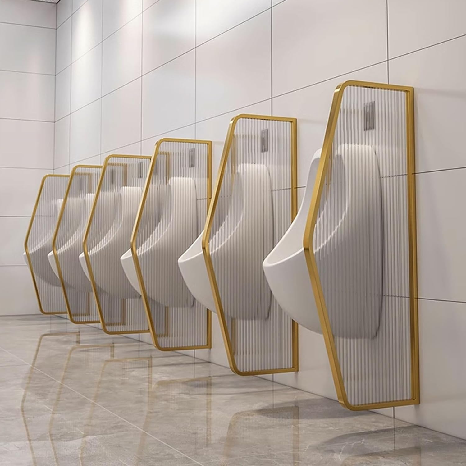 Toilet Screen Urinal Divider, Waterproof Men's Urinal Divider Partition, Wall-Mounted Urinal Accessories with Stainless Steel Corner Code Suitable for School