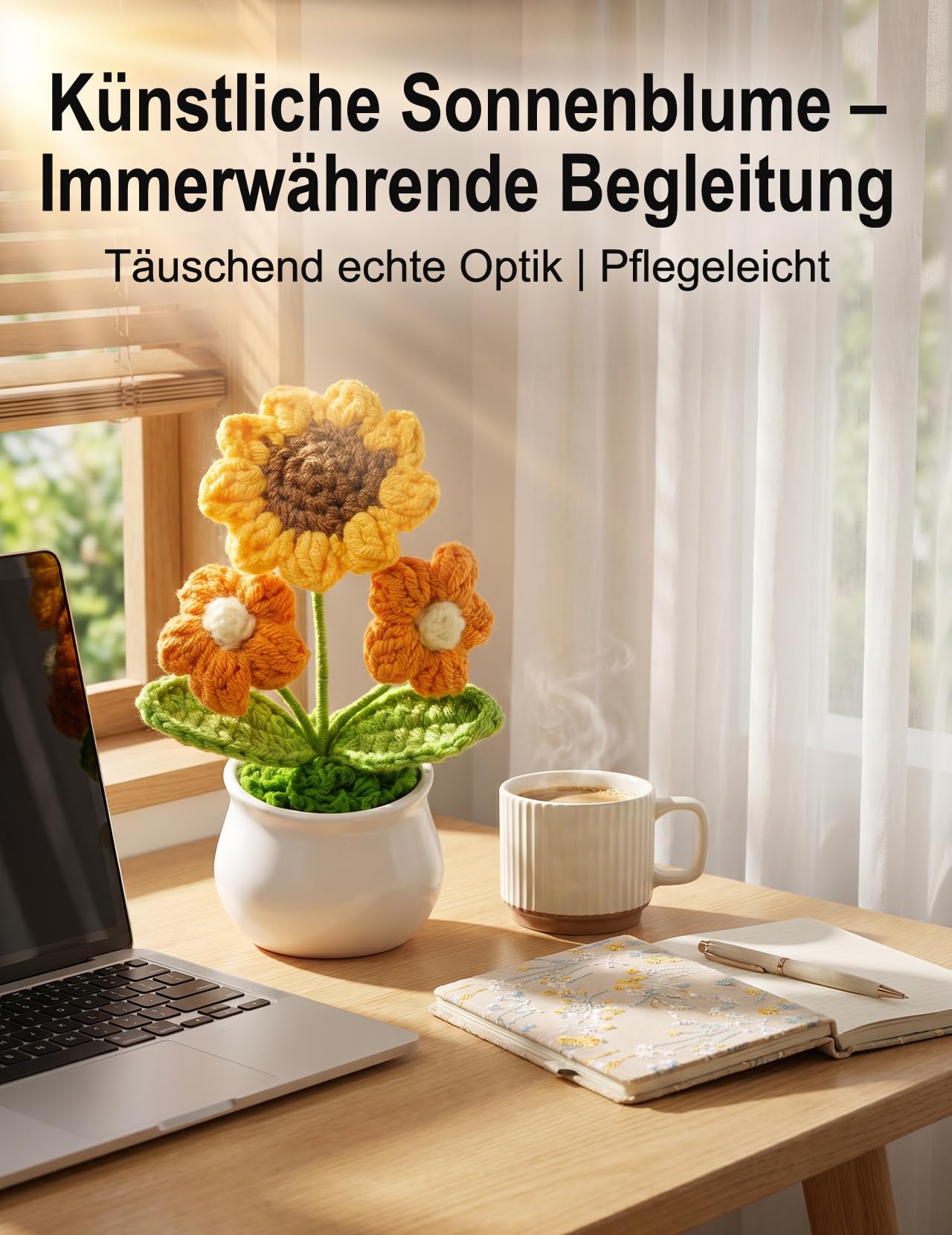 10-Teiliges Sonnenblumen Geschenkset für Frauen | 100x150cm Fleece-Decke, Sichere Keramiktasse, Gegen Zerbrechliche Kerzen, Geburtstagsgeschenk