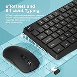 Clavier sans fil et Mouse Combo, Lovaky 2.4G Souris à clavier ergonomique, 3 DPI Sans fil réglable USB Clavier et souris, Cliquer assez pour ordinateur/Laptop/Windows/Mac