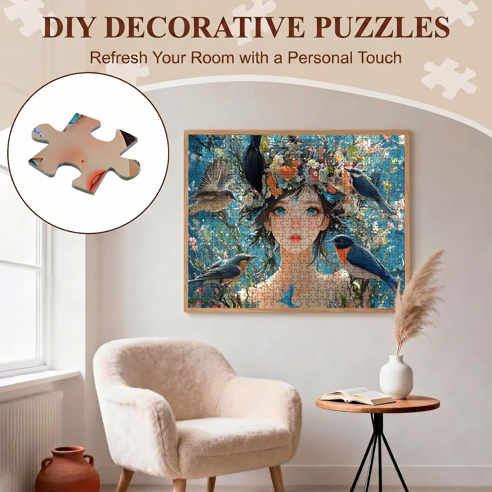 uccello donna Puzzle 2000 Pezzi per Adulti, Puzzle in Legno - Collezione Classica con Poster Incluso - Sfida di Concentrazione e Passatempo Antistress, Gioco Educativo per Famiglia, 99 x 70 cm f0-805