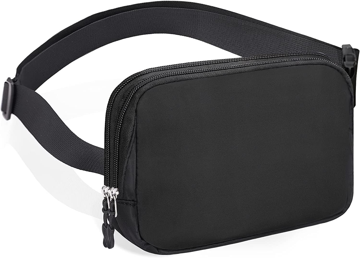 Wolter Black Fanny Packs for Men Women, Fashion with Adjustable Strap Belt Waist Bag FannyPack Crossbody Chest Bags for Men Women Pouch Workout Running Travelling Hiking
