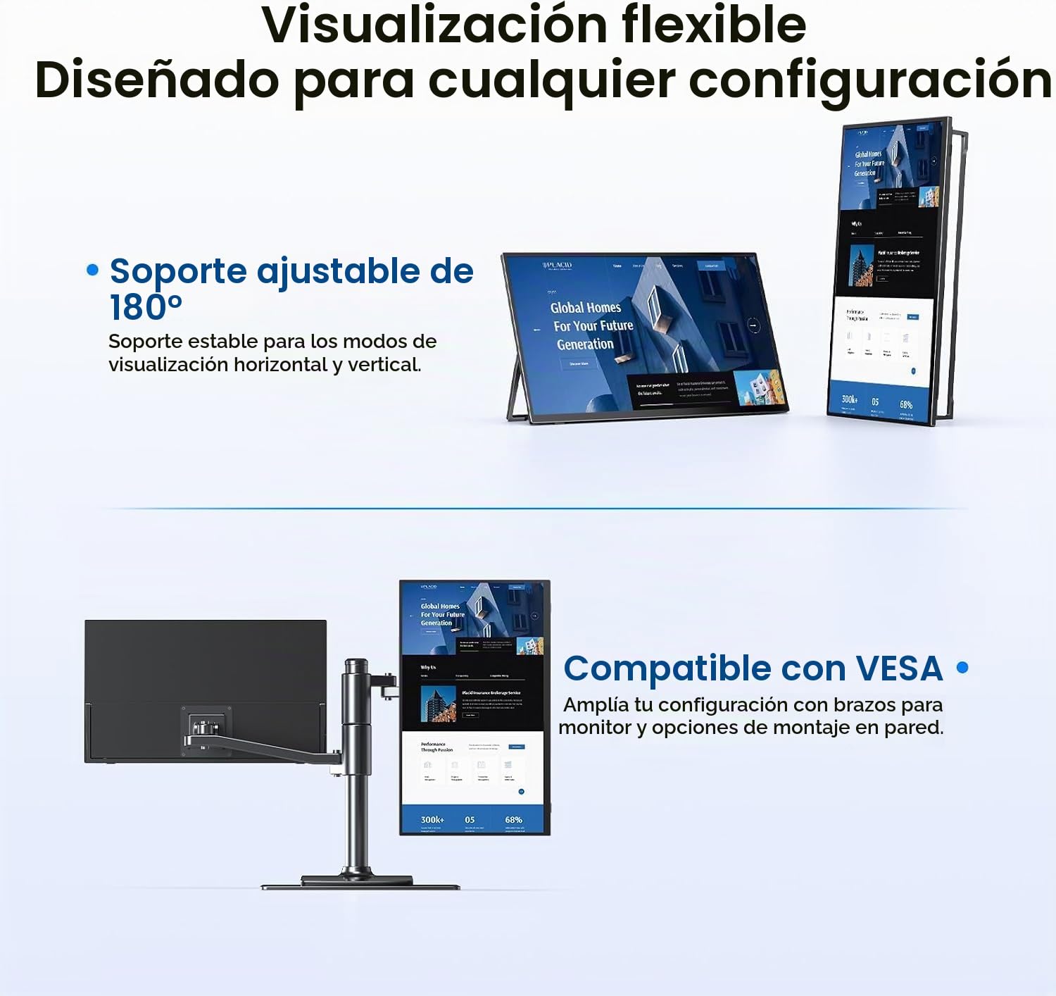 UPERFECT Monitor portátil Wireless con 8000mAh Batería, 15,6 Pulgadas 1080P 125% sRGB Ultradelgado Pantalla Portatil con Funda/Teclado para Laptop/PC/Teléfono/Game Console, Soporte AirPlay/Miracast