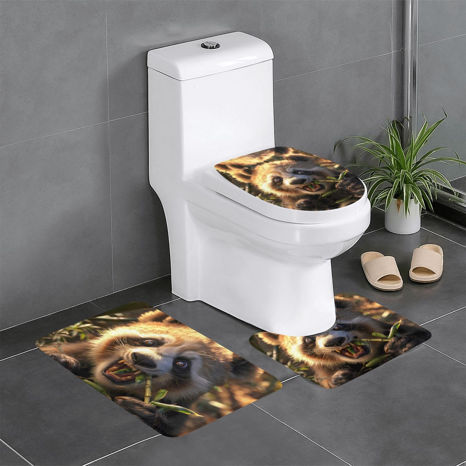 Tapis de salle de bain rectangulaire en U et O antidérapant 61 x 40,6 cm WHJDPP