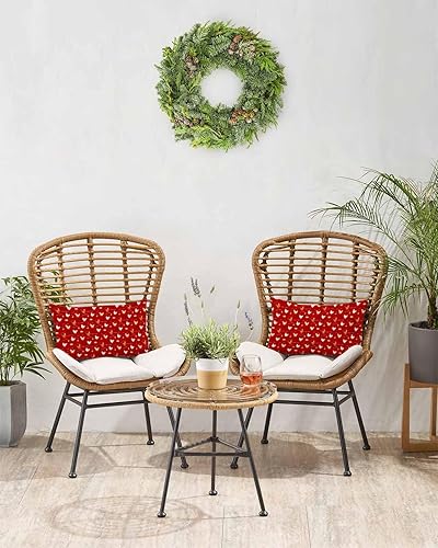 Miniatura 4 de HuHuBubble Juego de 2 fundas de almohada de color rojo pollo de 12 x 20 pulgadas, divertidas decoraciones navideñas de dibujos animados, fundas de