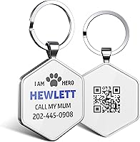 Vista 11 de Etiquetas de identificación personalizadas para perros con código QR, etiquetas de identificación para mascotas, etiquetas de identificación