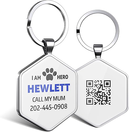 Miniatura 11 de Etiquetas de identificación personalizadas para perros con código QR, etiquetas de identificación para mascotas, etiquetas de identificación