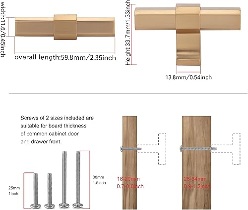 Miniatura 2 de TUNNY Paquete de 10 pomos octágonos de un solo agujero para gabinete, bronce champán, pomo de hardware para muebles de un solo agujero para baño,