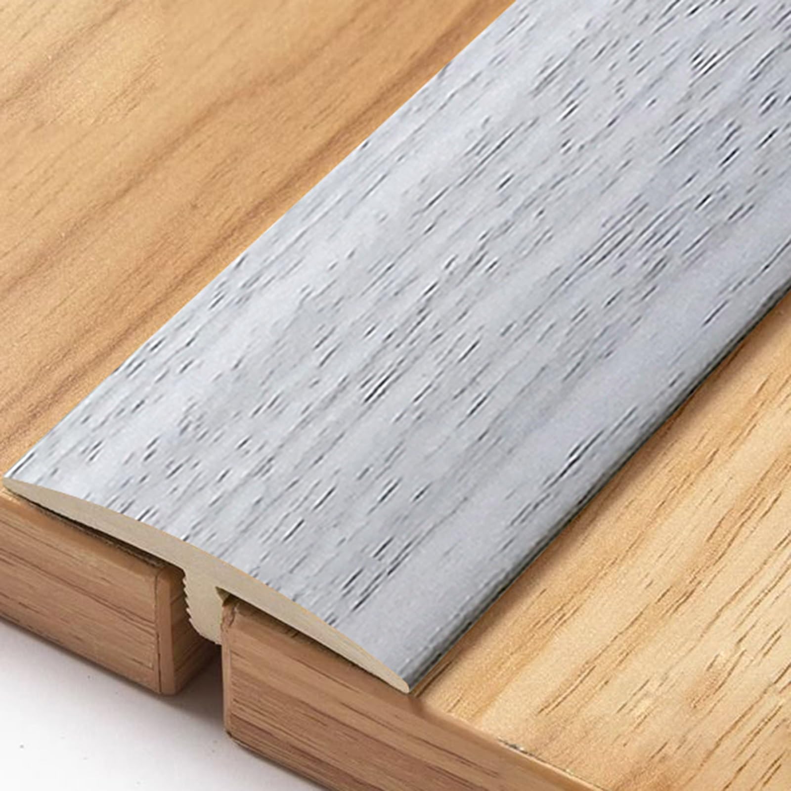 VQWQV Floor Transition Strip Self Adhesive-PVC Carpet & Floor Edging Trim Strip With Wood Grain Design Easy To Install For Joining Gaps,Carpet Threshold Transition,Floor Tiles(Light gray)