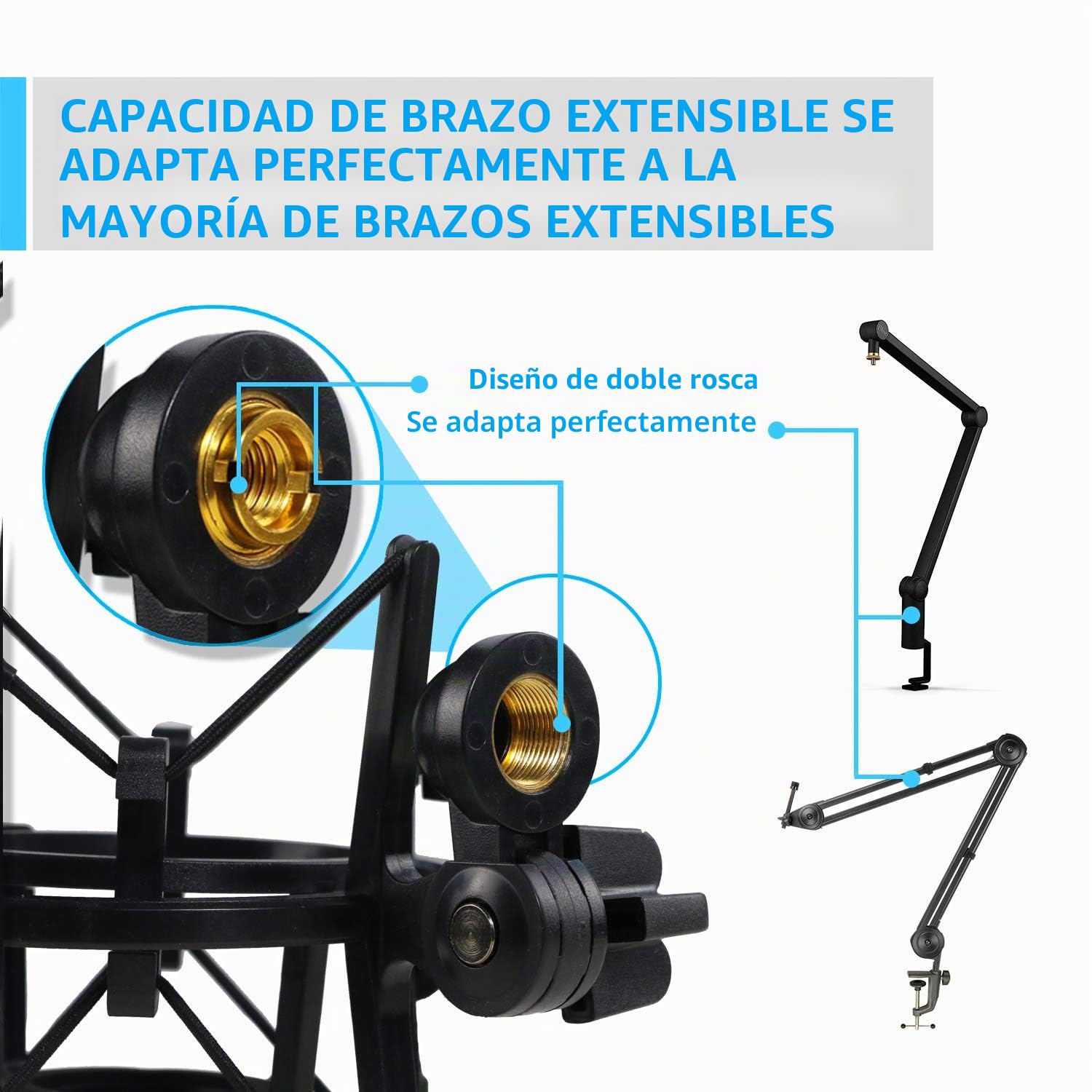 YOUSHARES AT2020 Shock Mount - Montaje de Choque y un Filtro Antipop para Reducir Vibración y Ruidos, Montura de Choque Especializada en AT2020+ AT2035 AT4040