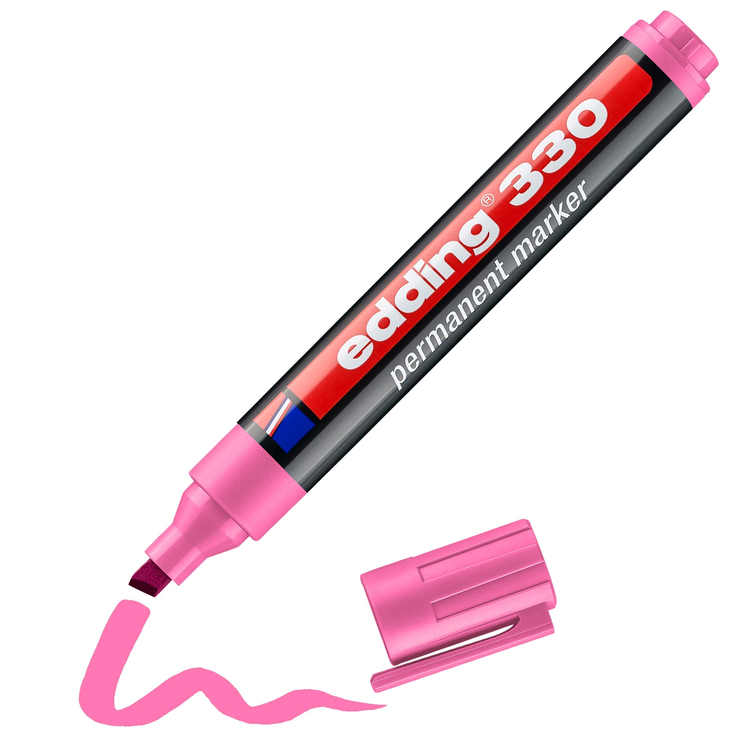 edding 330 permanent marker - light-blue - 1 pen - chisel tip 1-5 mm - waterproof, quick-drying, smear-proof pens - for cardboard, plastic, glass, wood, metal and fabric