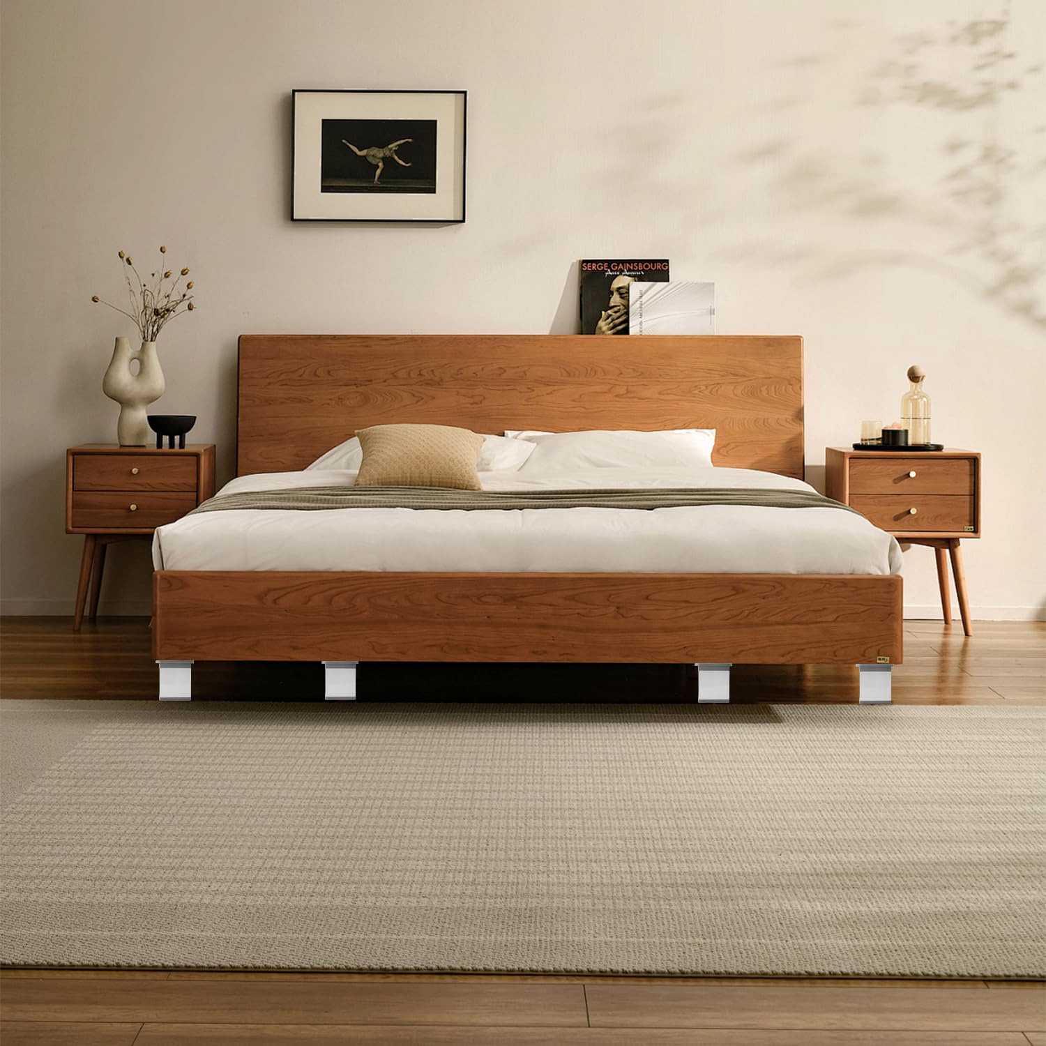 6 Piedini Regolabili Per Mobili | Gambe Regolabili In Lega Alluminio | Base Quadrata 40x40mm, Altezza 50mm (+15mm Regolazione) - Foto 9