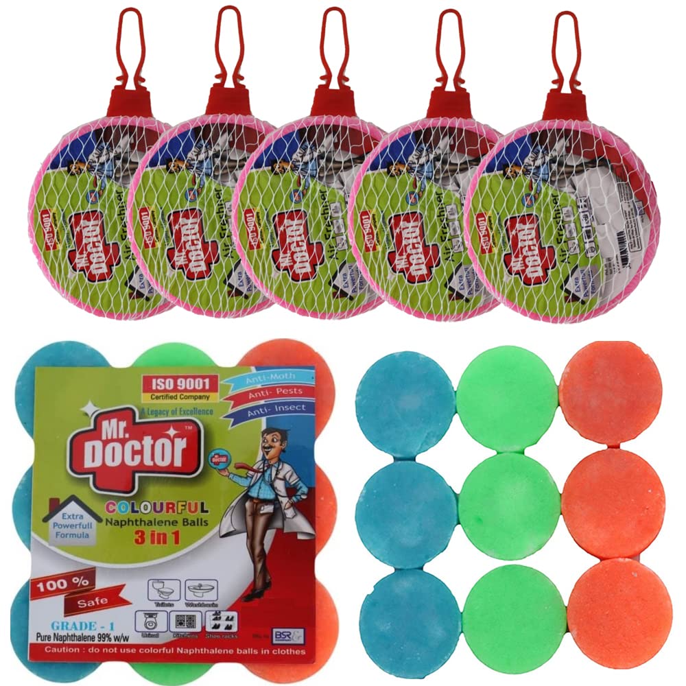 Pure Naphthalene Balls 200 Gram Combo Air freshener Flowers Block for Bathroom and Toilet 50 Gram Per Pcs (Pack 5)