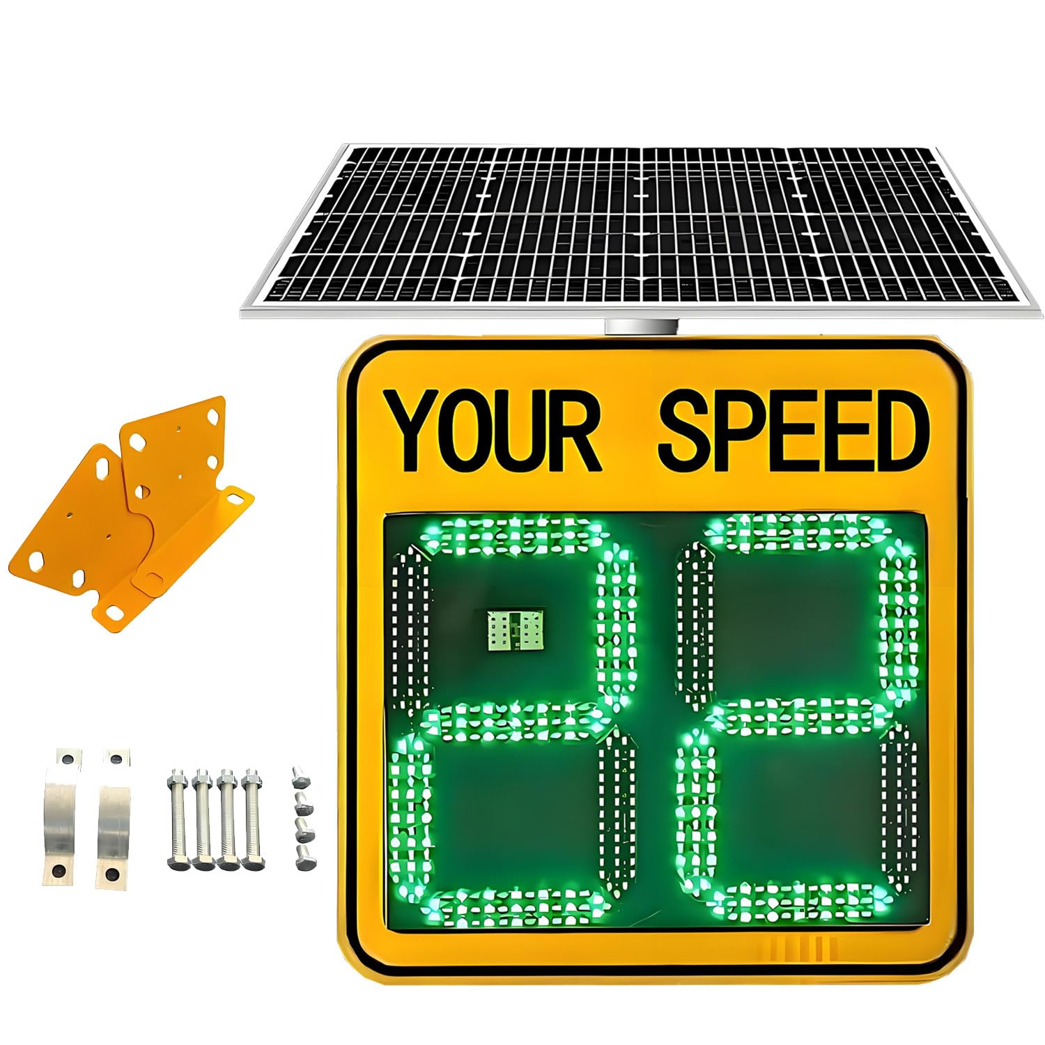 CelyToe Solar Powered Radar Speed Limit Sign White-24 * 35in