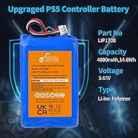 Vista 2 de Pickle Power Paquete de 2 baterías de 4000 mAh LIP1708 para Sony PS5 PlayStation 5 DualSense CFI-ZCT1W controlador inalámbrico