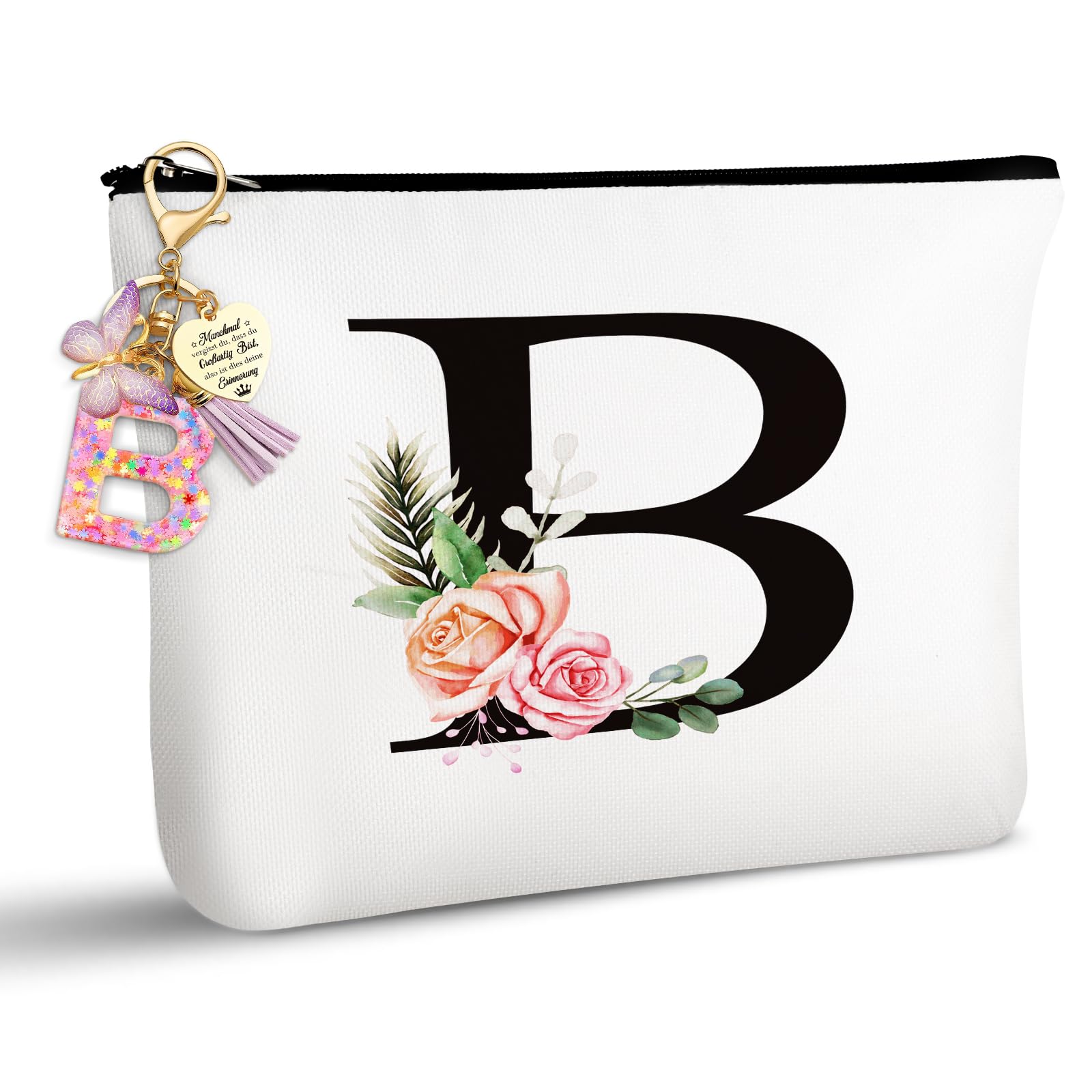 TUZELIYA Personalisierte Buchstaben A-Z Kosmetiktasche Geschenk für Frauen - Geburtstagsgeschenke für Frauen, Mädchen, Mütter, Beste Freundinnen und Brautjungfern