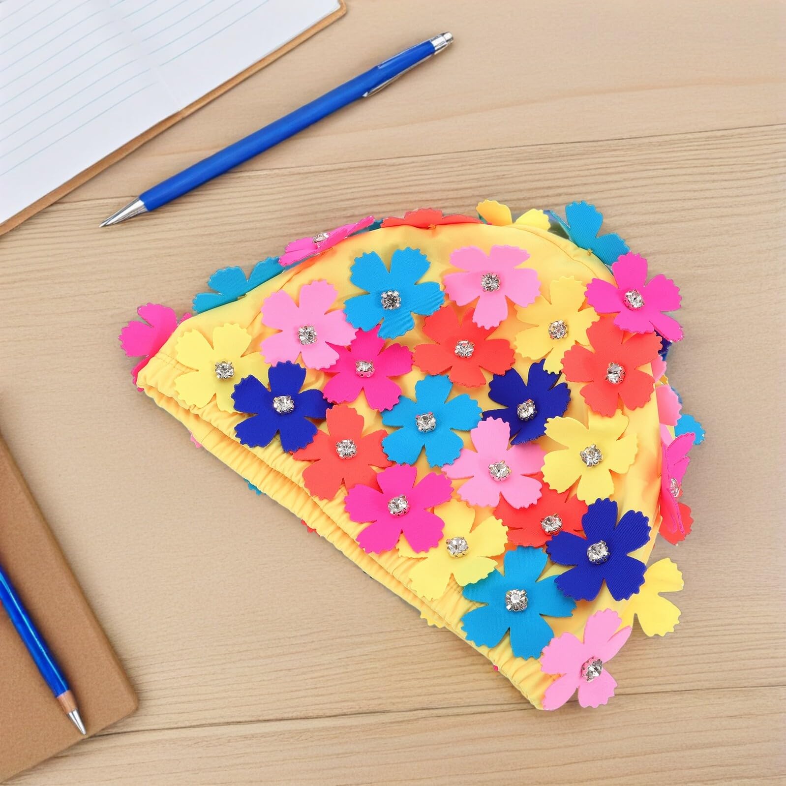 Gorro de Baño Pétalos de Flores, 2 Piezas, Nailon, Mujer