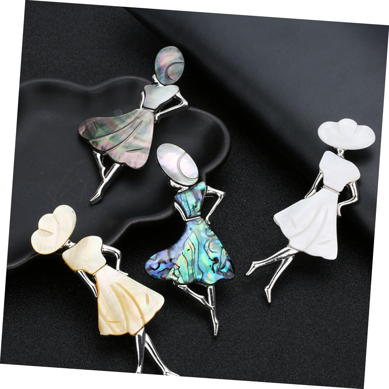 2 Pcs Girls' Brooches Friend Beauty Girl Brooch Abalone Shell Brooch Wedding Decoration