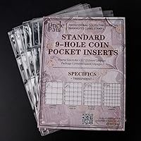Vista 5 de Páginas para Recolectar Monedas de Uncle Paul 5 Hojas 12 Bolsillos Fundas Estándar con 9 Orificios para Insertar Monedas Fundas para Coleccionistas