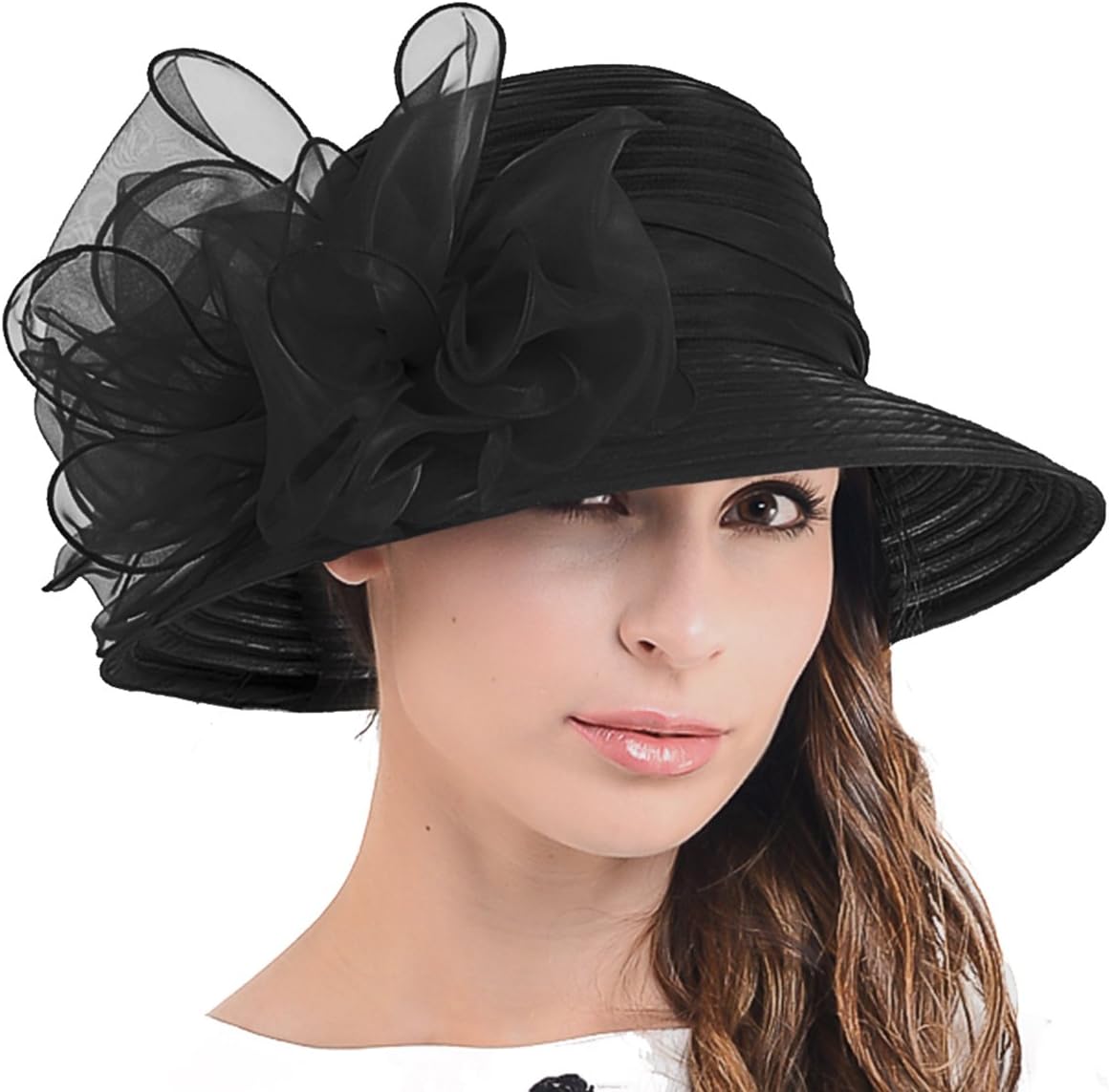 Ascot Kentucky Church Derby Bowler Cloche Hat Bowknot Organza Bridal Dress Cap S051