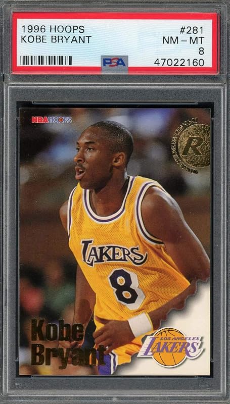 1996 Hoops Kobe Bryant Rookie Card #281 – PSA 8 (Cert #47022160) Graded Iconic NBA by Powers Sports Memorabilia | kobes Collector’s Item