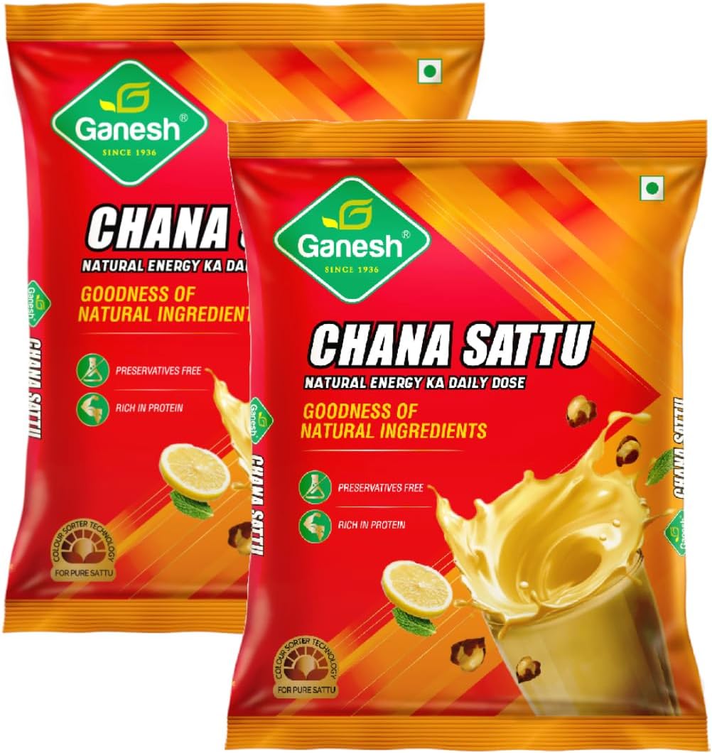 Ganesh Chana Sattu 500 gm (pack of 2) high protein fibre 100% natural gluten free chana sattu roasted gram powder