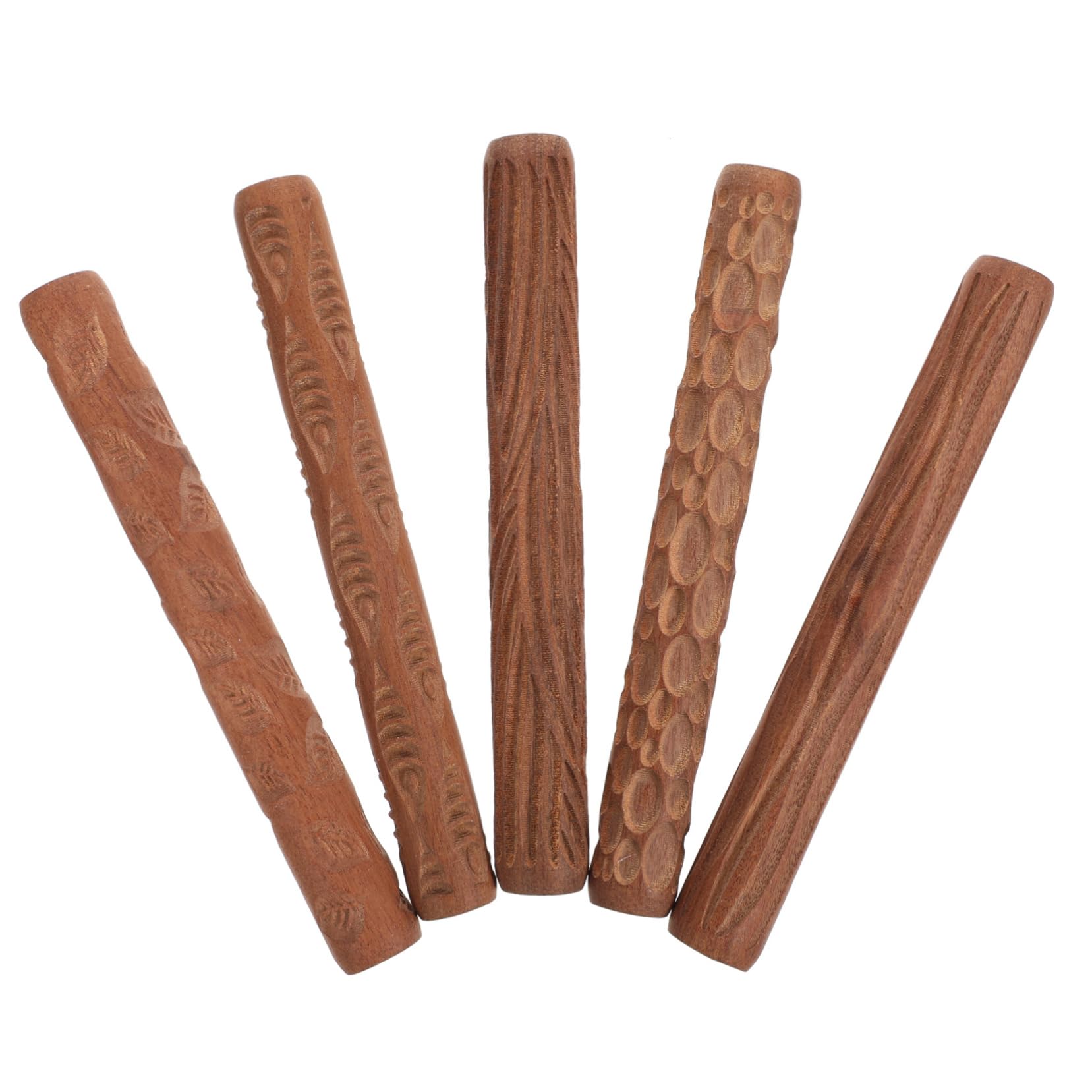 IMIKEYA Rullo per Modellare Argilla in Legno 5 Pezzi, Facile da Usare e Pulire, per Ceramica e Progetti Fai da Te Artigianali