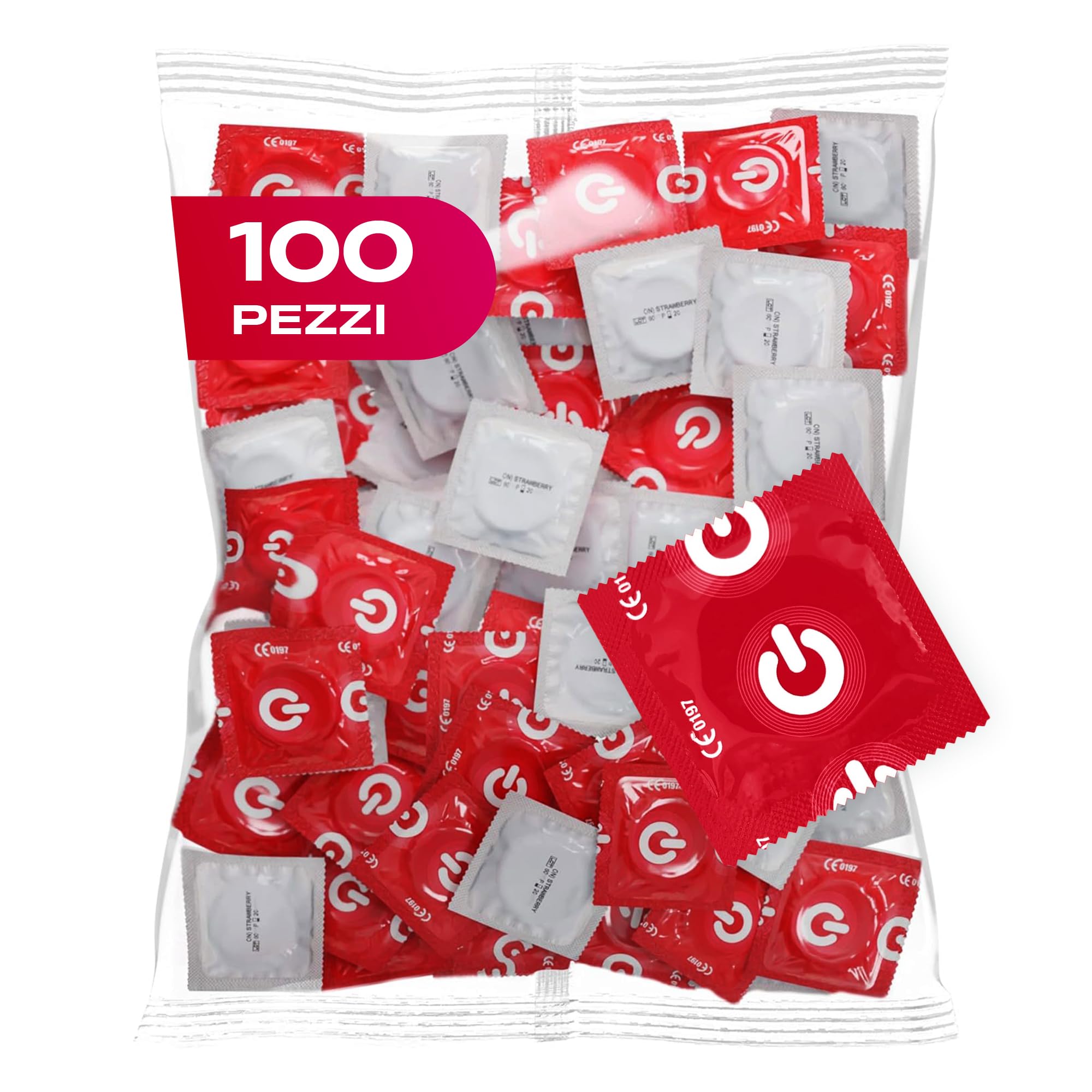 ON) Preservativi Super Sottili | 54 mm di larghezza | Pacco da 100 pezzi | premium ultra sottili | Spessore parete extra sottile 0,055 mm | per Uomini
