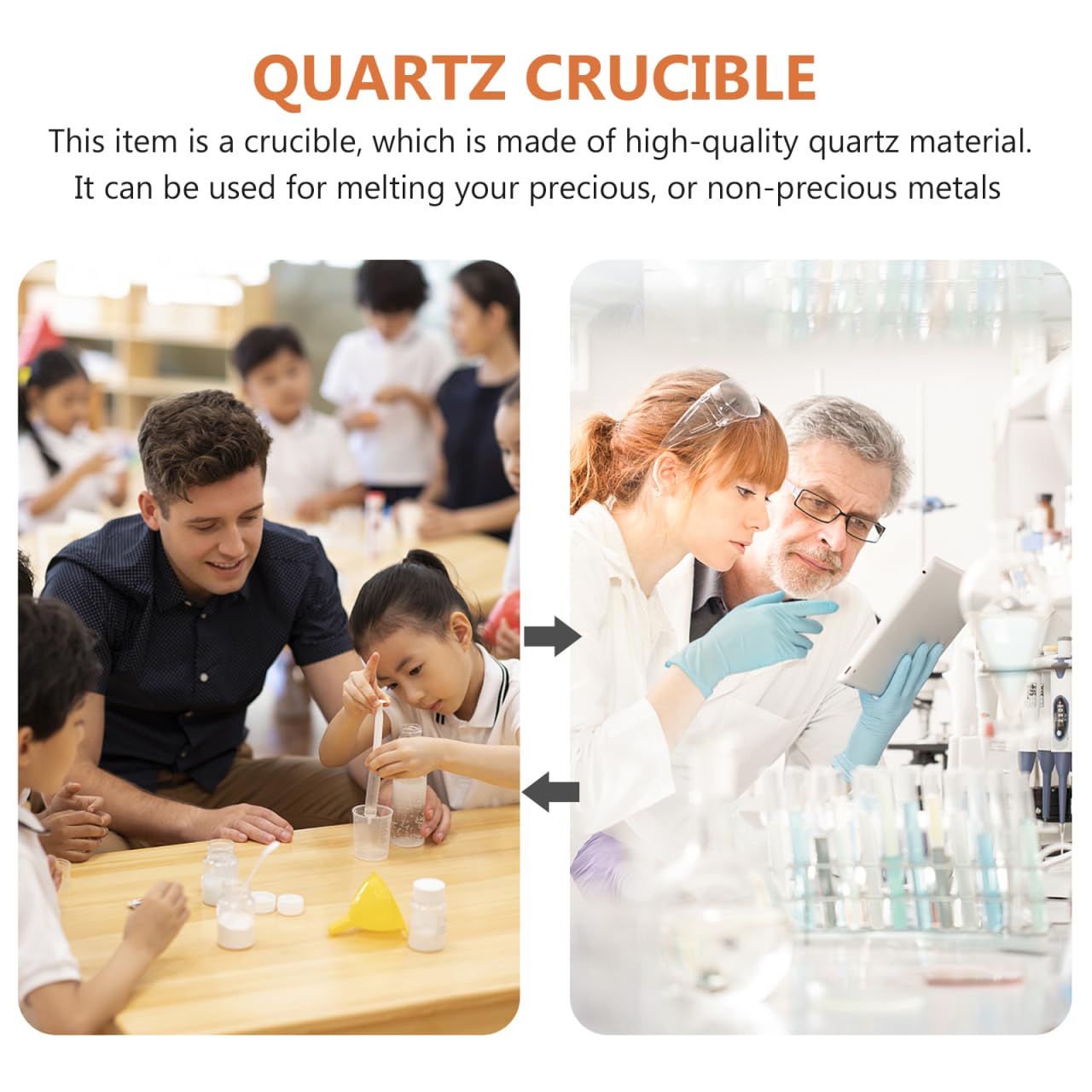 Creuset en Quartz Pur avec Couvercle, Résistant À Haute Température pour Fusion De Métaux Précieux Et Expériences Scientifiques, Taille Compacte 8 X 5 X 5 Cm