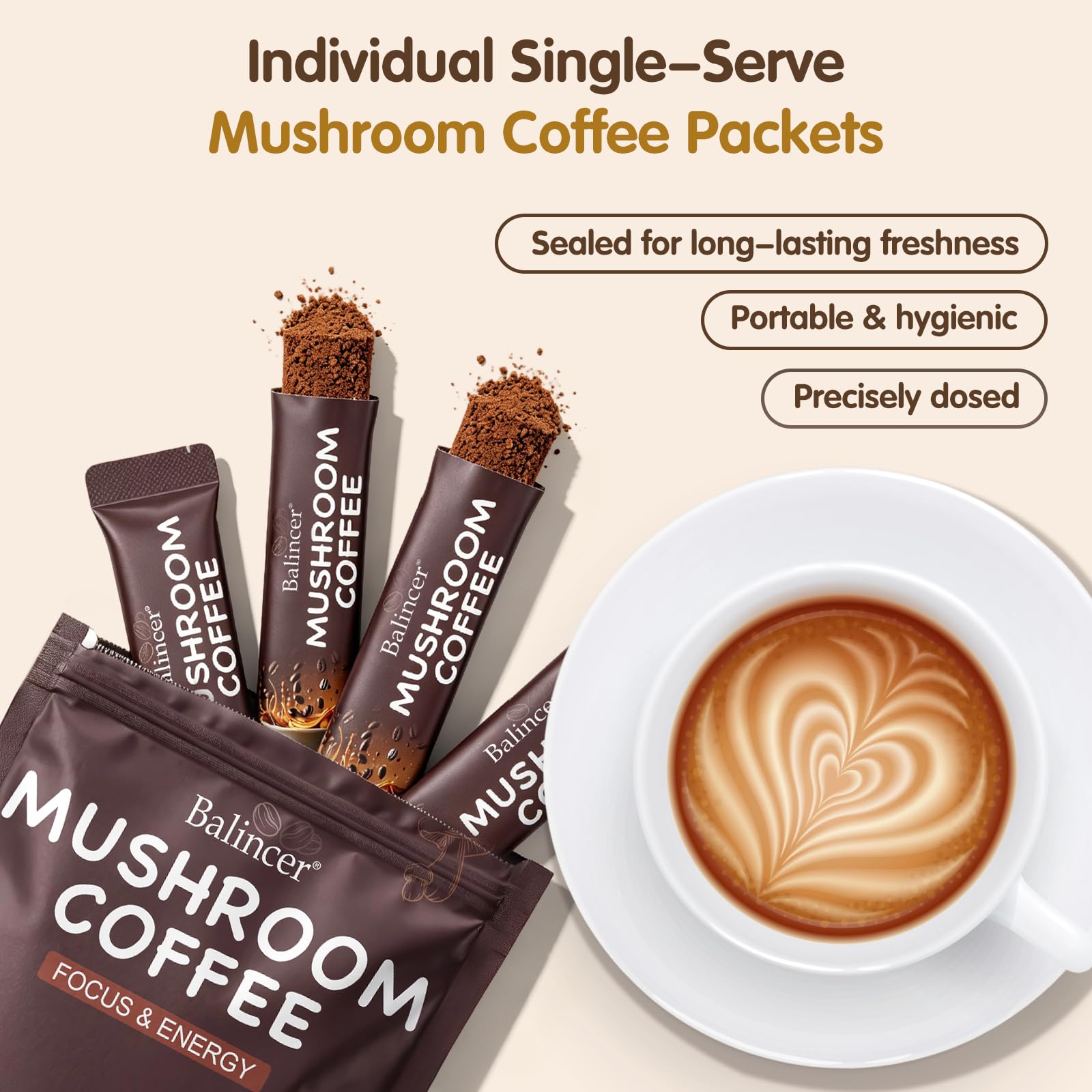 Instant Mushroom Coffee Packets with Adaptogens & Superfoods, 30 Packets — Amazon image 6