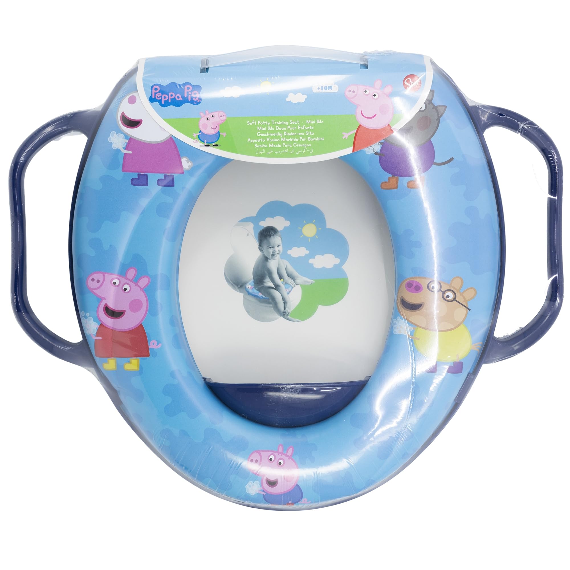 Stor Tataway Kindertoilette mit Griffen — WC-Verkleinerer mit Peppa-Pig-Grafik — rutschfester Komfortsitz, leicht zu reinigen