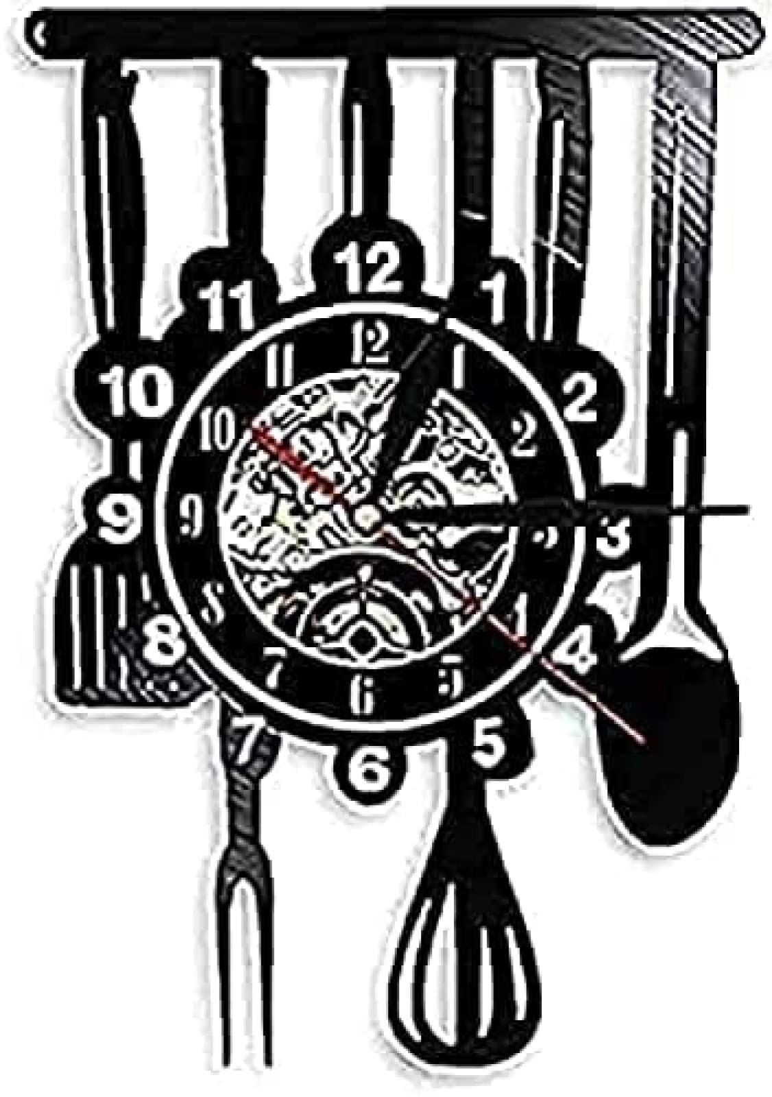 Horloge murale ronde couverts au style artistique moderne et vintage