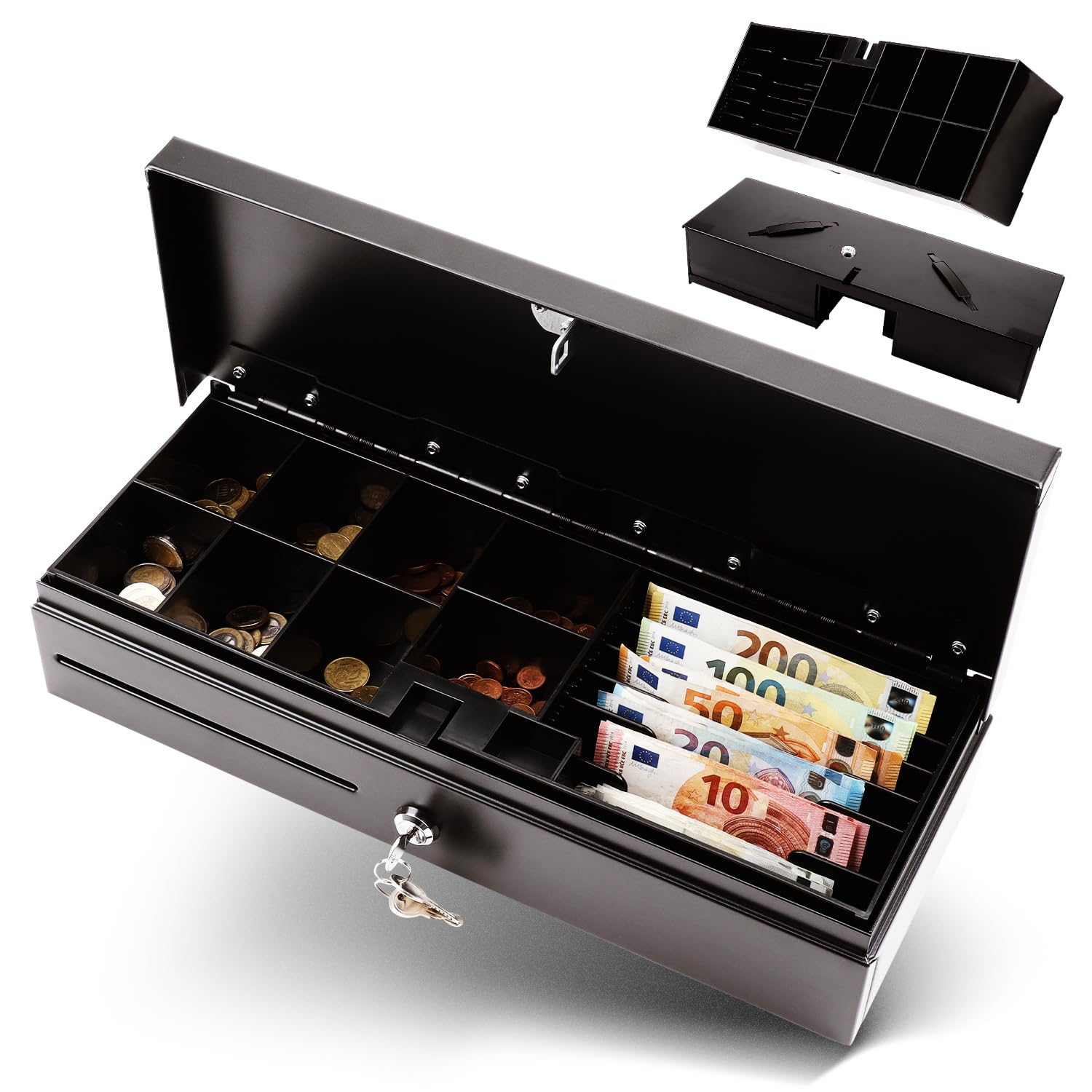 Olympia HS 170 - Cassetto per contanti, con chiusura a chiave, compatibile con RJ12, 6 banconote e 8 monete, 46 x 17 x 10 cm