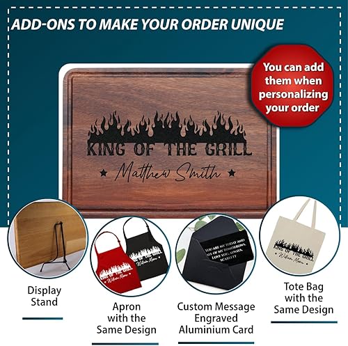 Miniatura 4 de Tabla de corte personalizada para barbacoa, regalo de Navidad para hombres, regalos de Navidad para papá, abuelo, hijo, marido, mejor regalo para