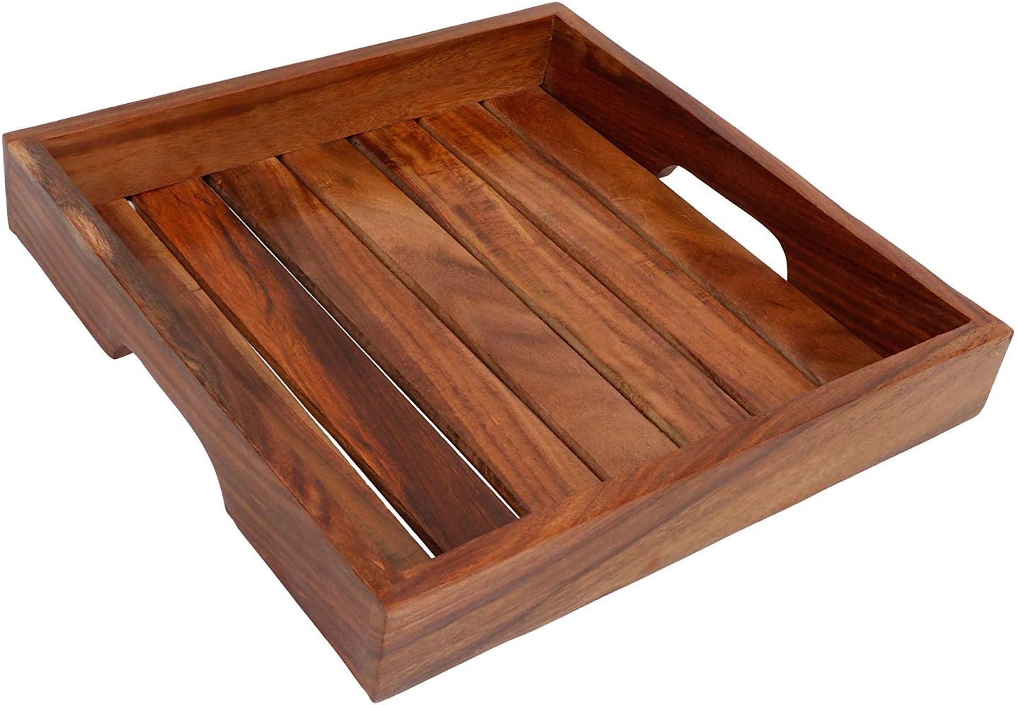 MFS Craft World™ Indian Rosewood Sheesham Wood Handmade & Handcrafted Wooden Serving Tray Diwali Gift Item.