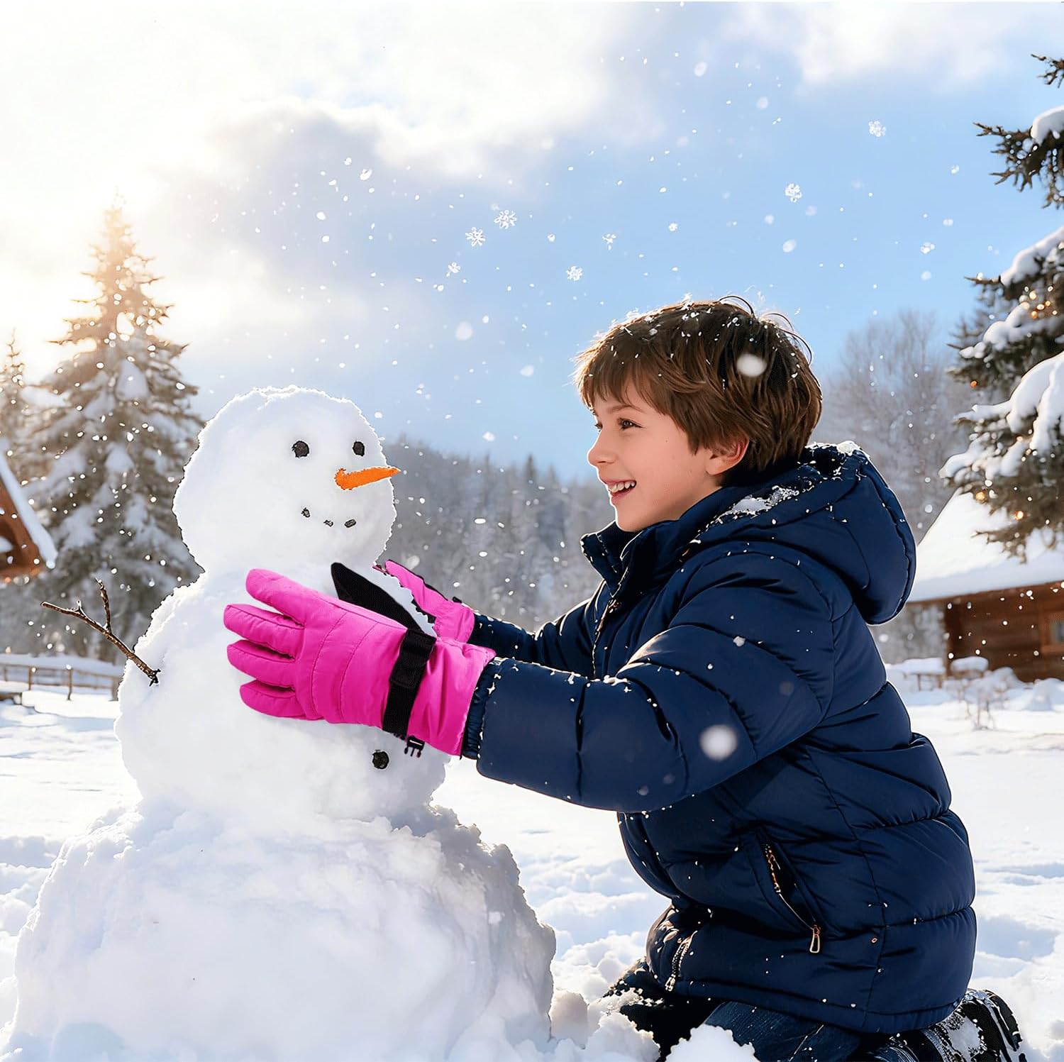 XTACER Boy's Girl's Kid's Ski Snow Gloves Snowboard Winter Warm Cold Weather Gloves for Boys Girls Children - Image 3