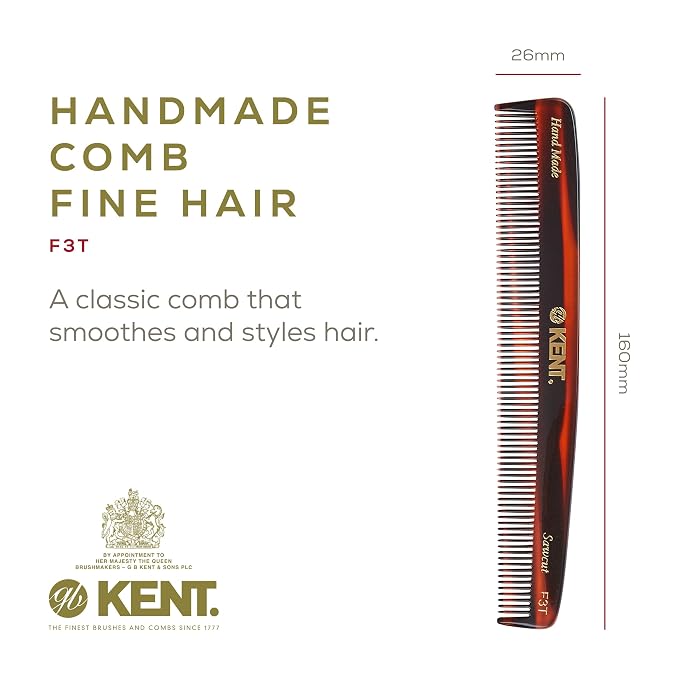 Kent peine fino Tortoiseshell para cabello unisex miniatura 2