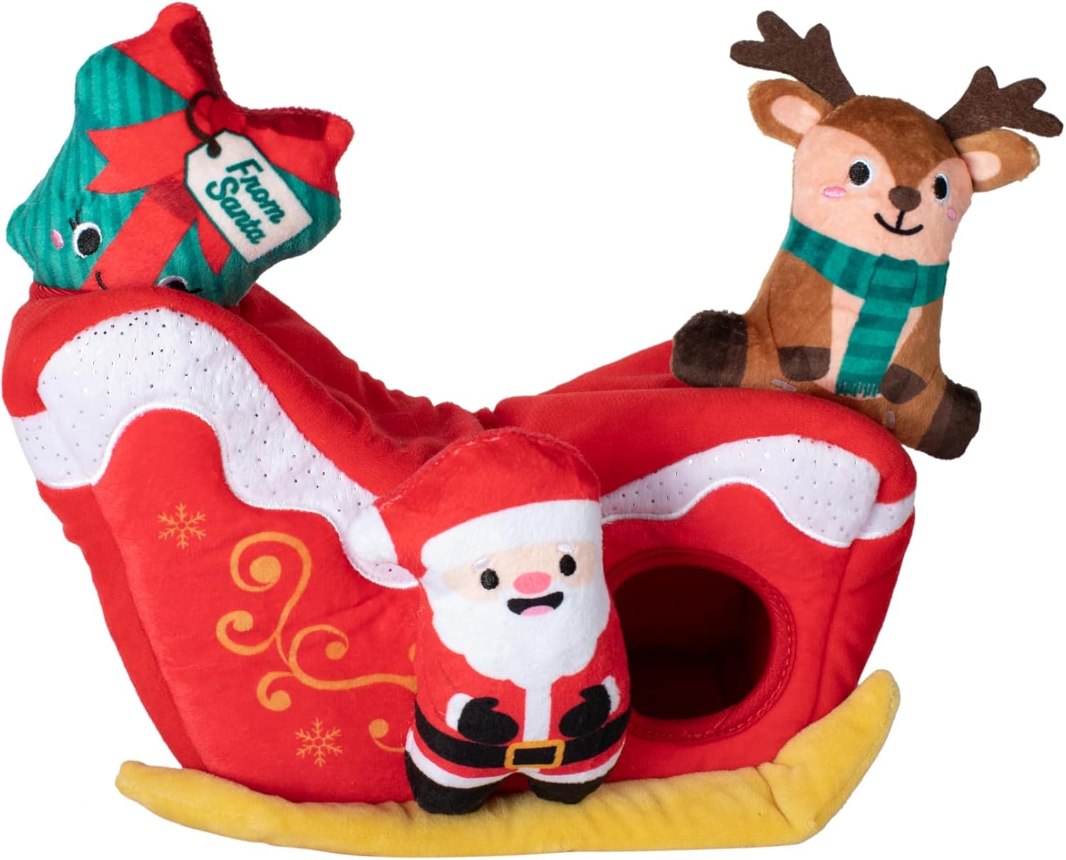 Fringe Studio Plush Dog Toy Burrow Set, Hold On for Deer Life, Hide & Seek Interactive Puzzle Toy, Pet Shop Collection (289240)