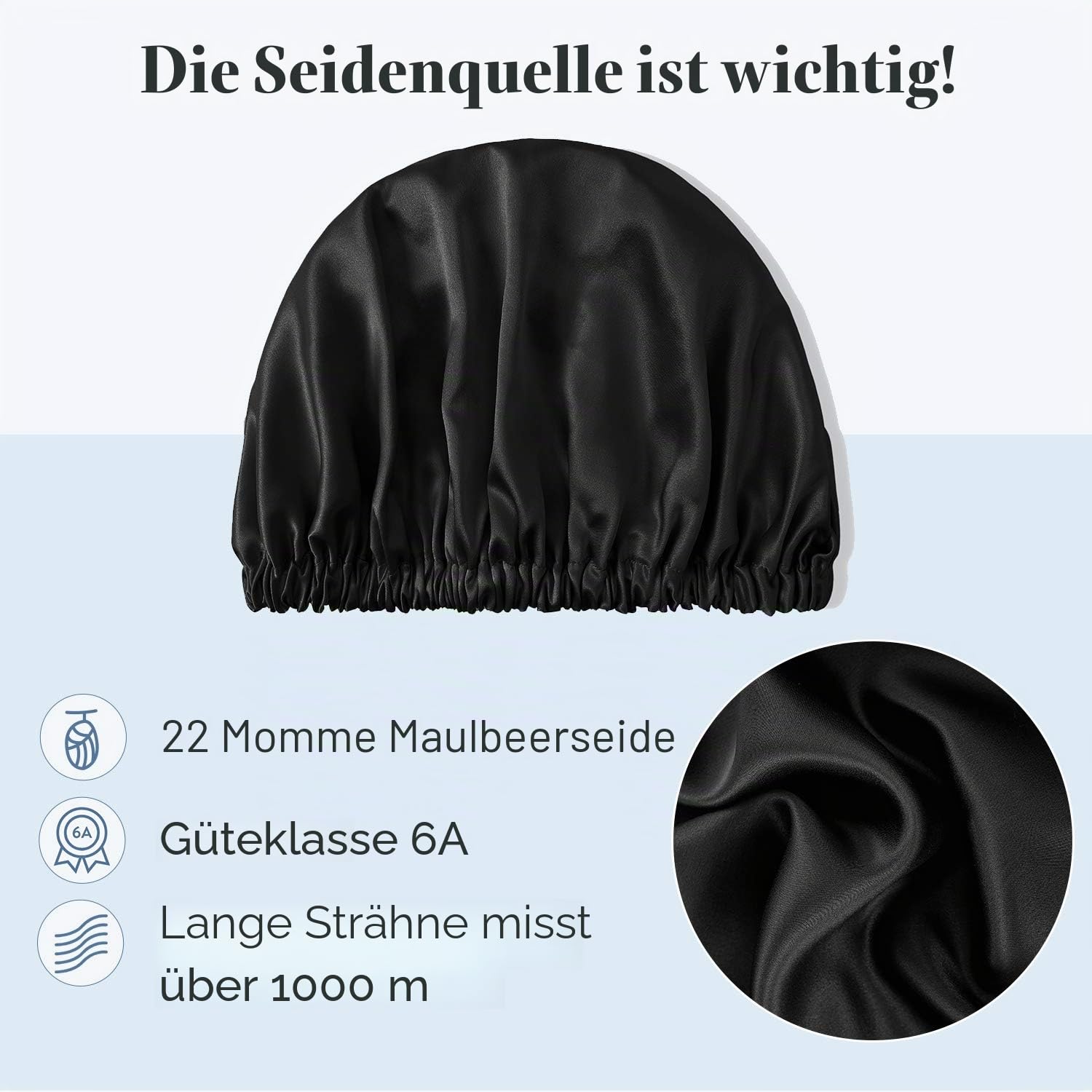 Mommesilk Schlafmütze aus Seide für Damen, 22 Momme, verstellbar, elastisch, reine Maulbeerseide, Schlafhaube für Haarmützen