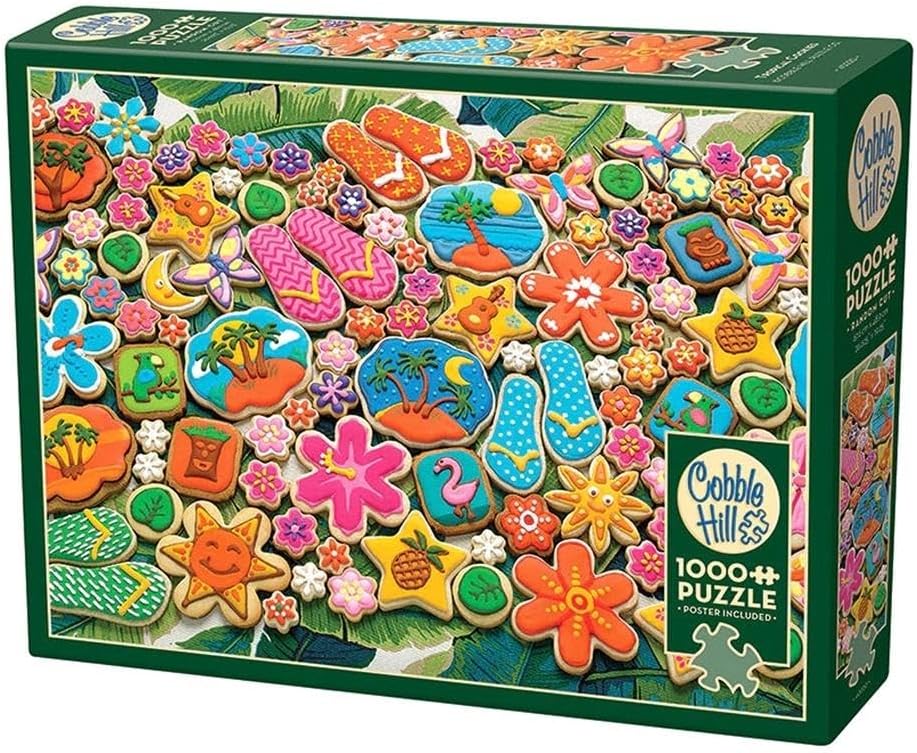 Cobble Hill 1000 Piece Puzzle - Tropical Cookies - Sample Poster Included