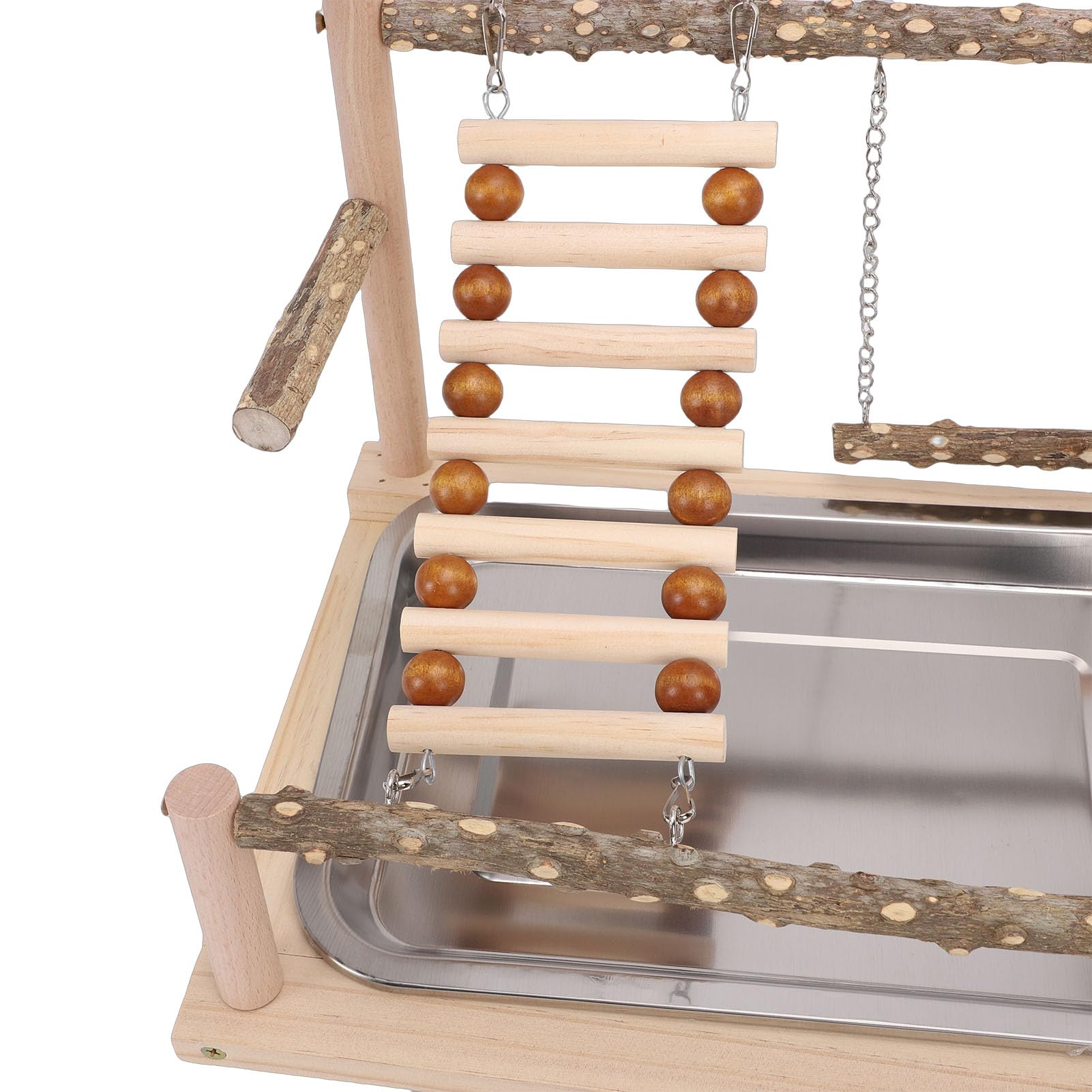 Parrot Playstand Parco giochi per uccelli stabile in legno con altalena per posatoi per accessori per gabbie per uccelli