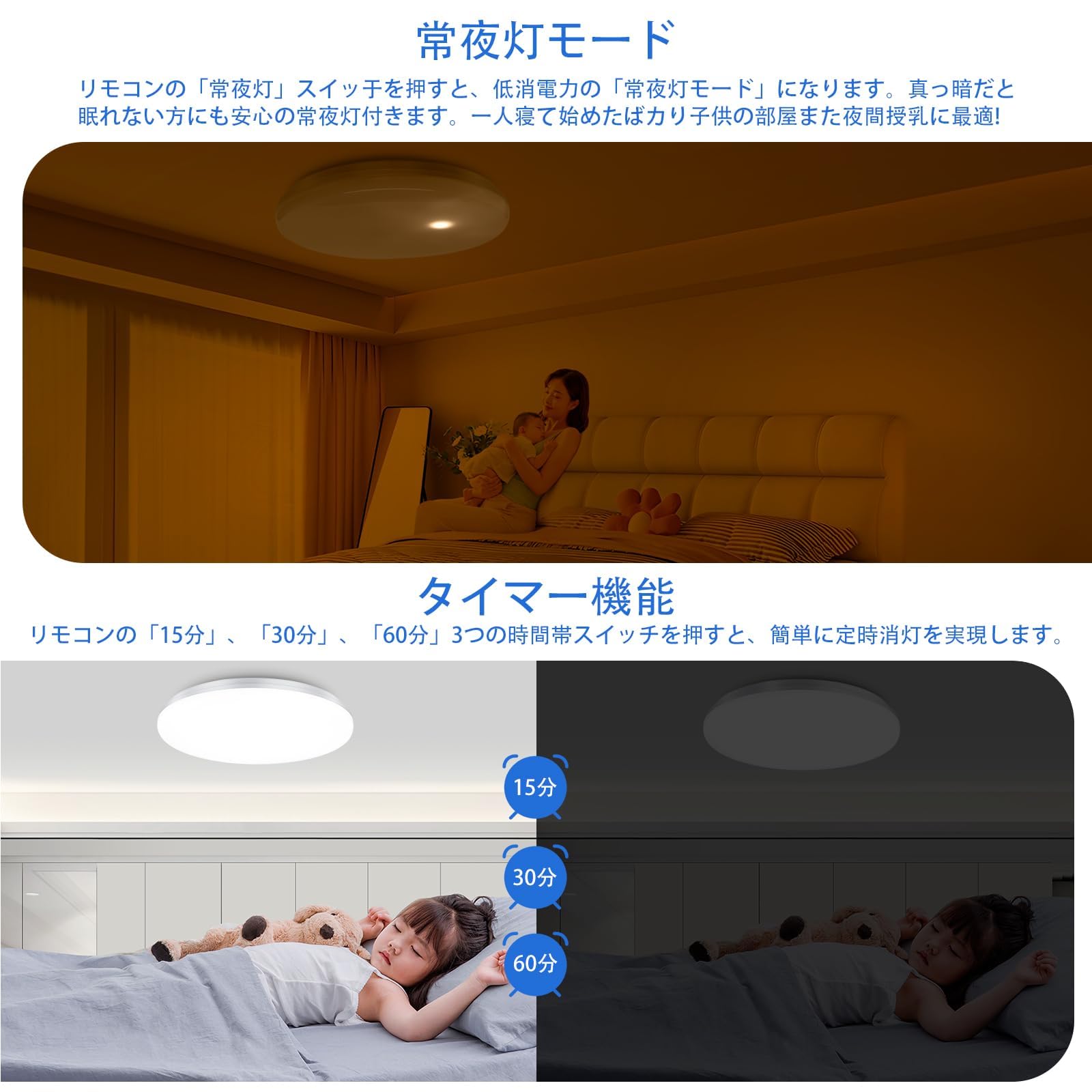 Amazon.co.jp : LEDシーリングライト 6畳 30W 3800LM 天井照明器具