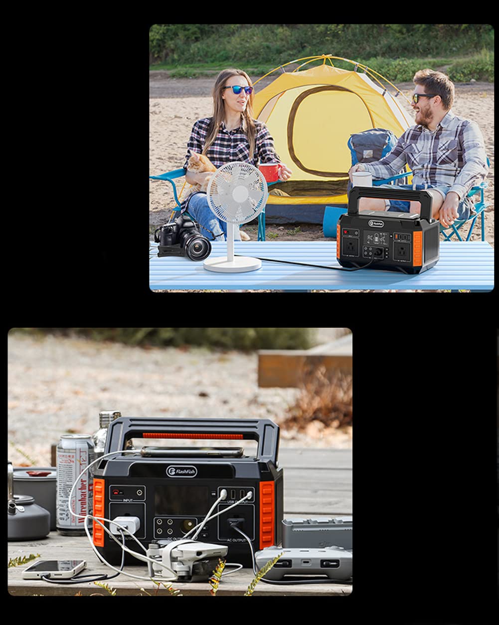 Centrale elettrica Portatile, Alimentatore per accumulo di energia Mobile per Esterni ad Alta Potenza da 500 W con Alimentazione simultanea di 11 dispositivi, per Viaggi in Camper all'aperto
