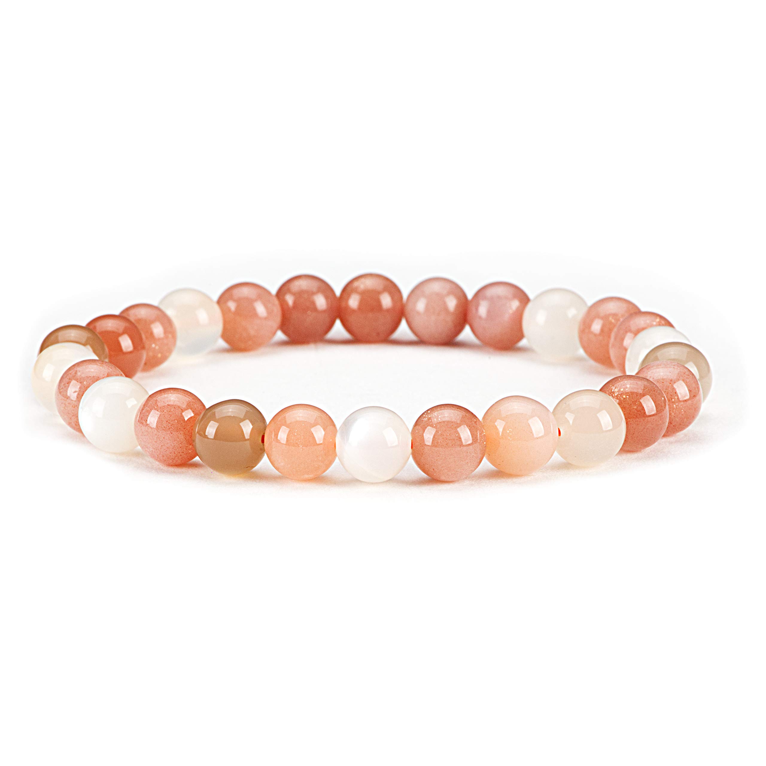 Cherry Tree Collection Gemstone Beaded Stretch Bracelet 8mm Round Beads 7"