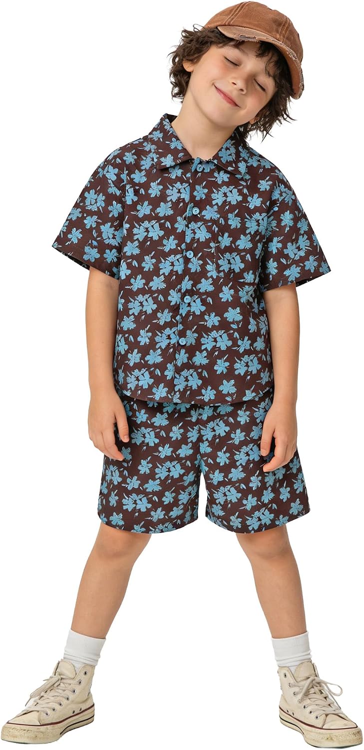 Boys Shirt Shorts Sets Toddler Summer Outfits Hawaiian Beach Vacation Clothes