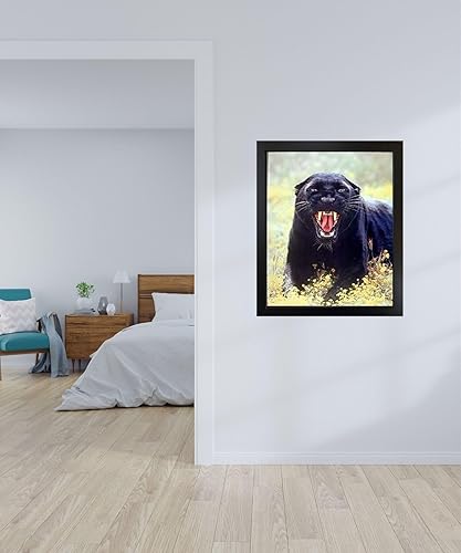 Miniatura 5 de Póster artístico para decoración de pared, diseño de animales salvajes, pantera negra (leopardo) (16 x 20 pulgadas)