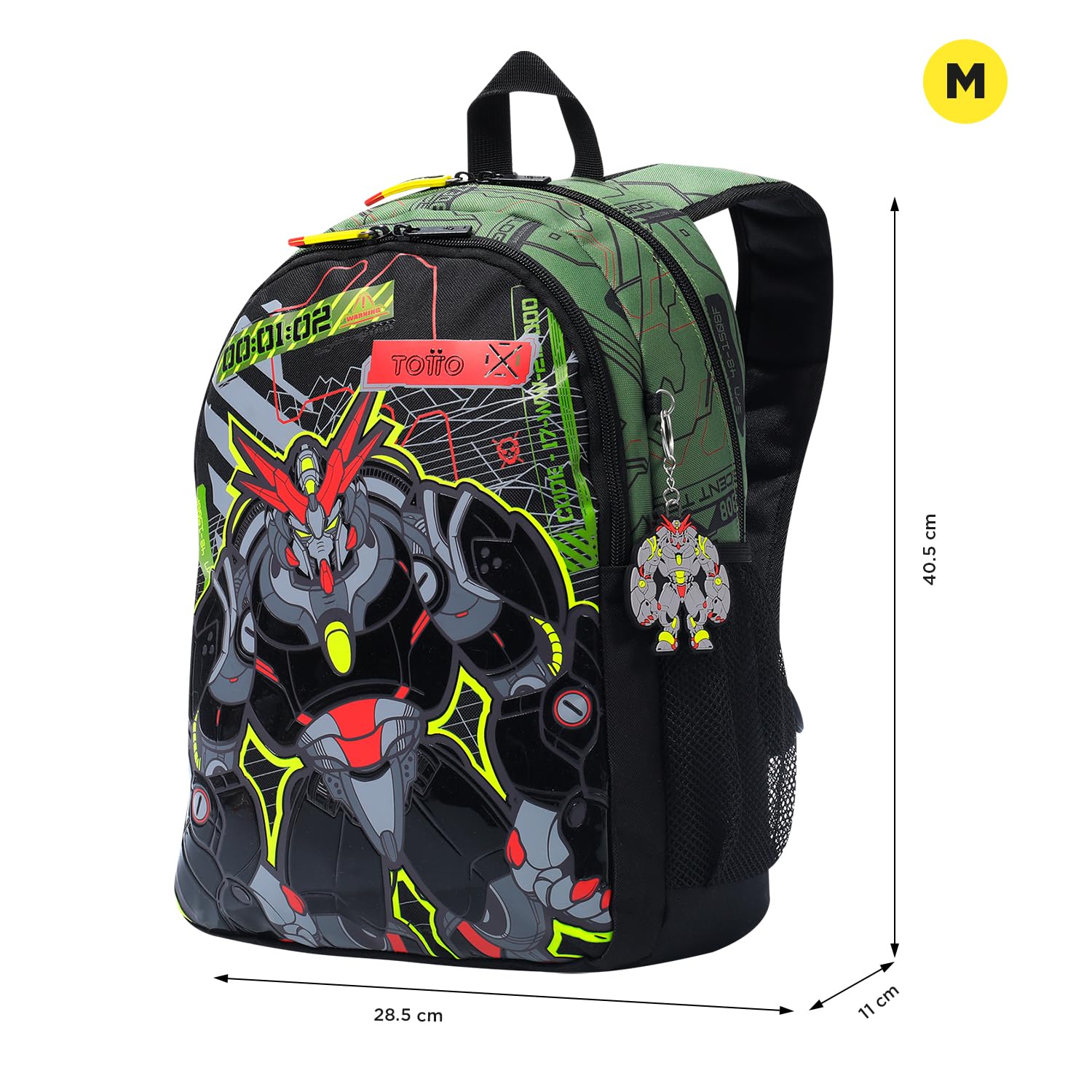 Totto Mj04agn002-2410-5d7m, Zaino Unisex-Bambini e Ragazzi, Verde, M