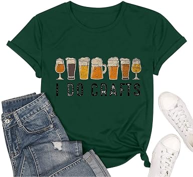 Amazon.com: I Do Crafts - Camisetas de manga corta con cuello redondo para  mujer, camisetas estampadas divertidas y bonitas : Ropa, Zapatos y Joyería