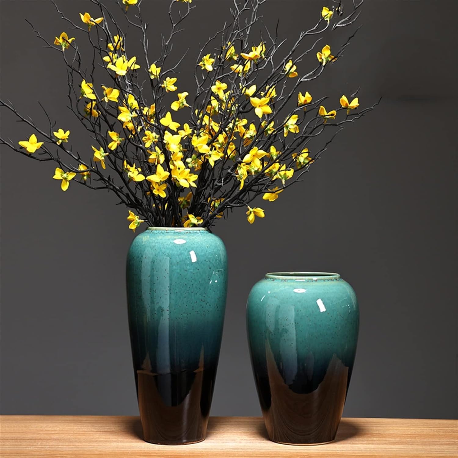 Vasi in Ceramica Decorazioni Arredamento per la casa Nuovo Stile Cinese Soggiorno Disposizione di Fiori secchi Idroponica Piante Verdi Vasi di Fiori Vasi per Arredamento,Medium