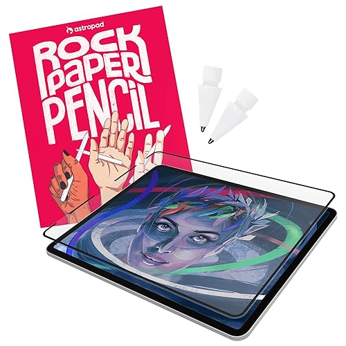 Astropad Rock Paper Pencil 2 – Paper Screen Protector for 11" iPad Pro (Gen 1-4) or 10.9" iPad Air (Gen 4-5) + Apple Pencil Tips Replacement 2 Pack – Compatible with Apple Pencil 1st/2nd Gens - iPad Pro 11” (1st-4th) and Air 10.9” (4th-5th)